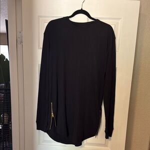 Black Longline Long Sleeve Men's Shirt